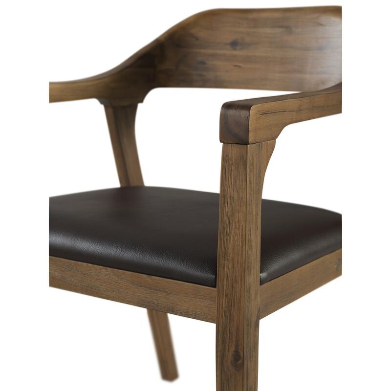 Boraam Rasmus Dining Arm Chair, Chestnut Wire-Brush