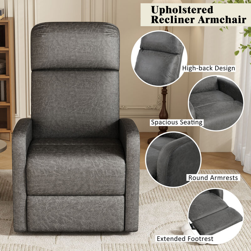 Merax Modern Manual Recliner Chair Home Theater Chair with Adjustable Backrest for Living Room