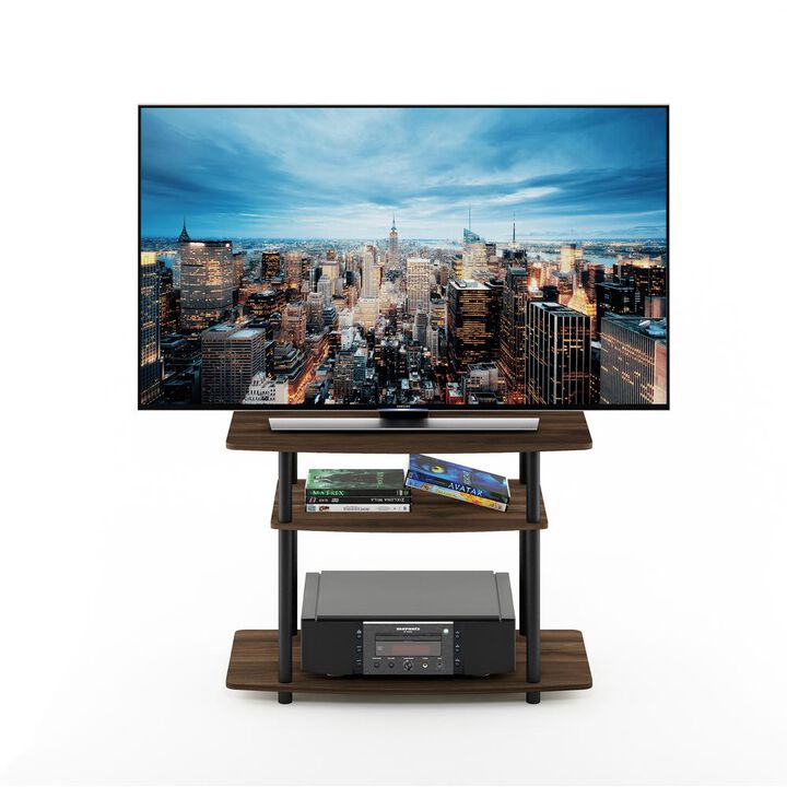 Furinno 13192 Turn-N-Tube No Tools 3-Tier TV Stands, Columbia Walnut/Black