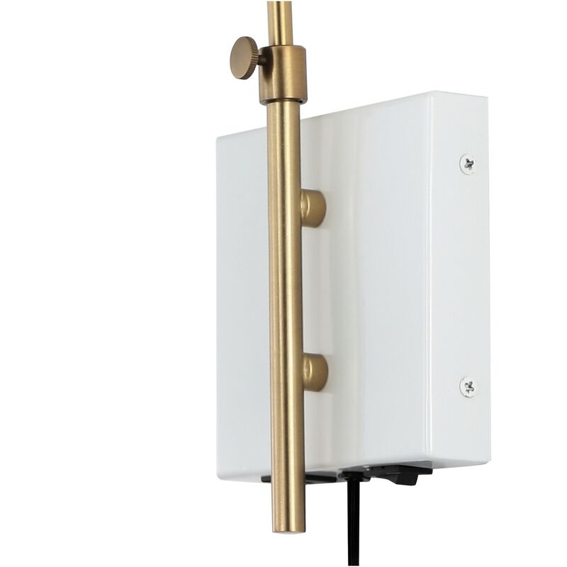 Max Swing Arm Modern Midcentury Iron USB Charging Port LED Sconce