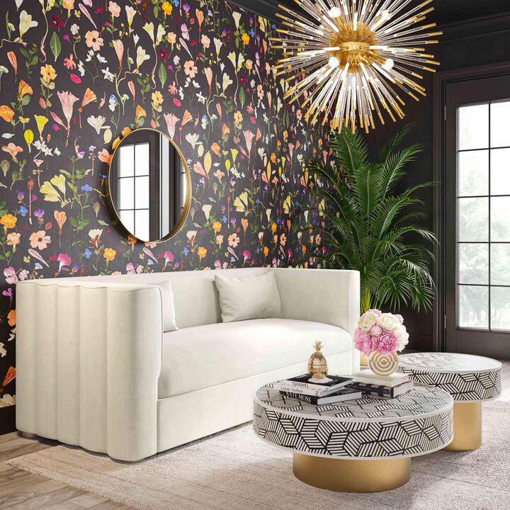 Callie Black Velvet Sofa