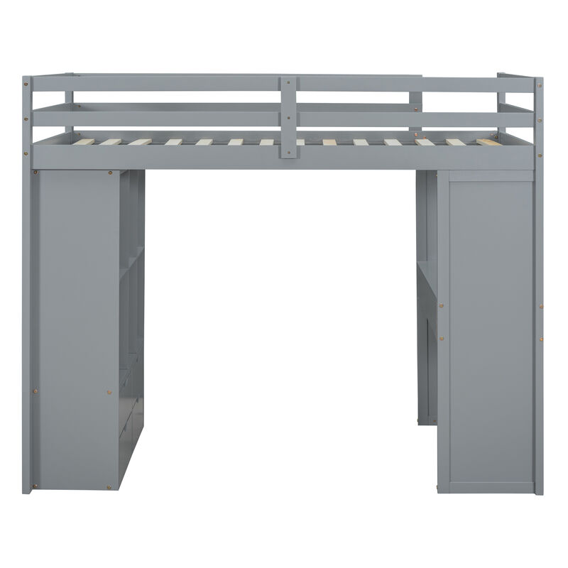 Merax Storage Loft Bed with Writing Desk