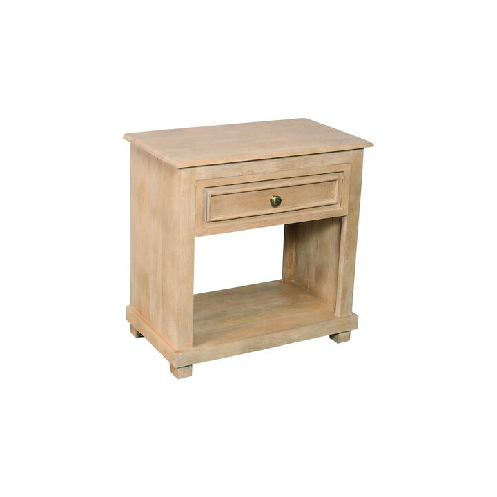 Coastal Jenna 1-Drawer Solid Wood Nightstand in Seadrift