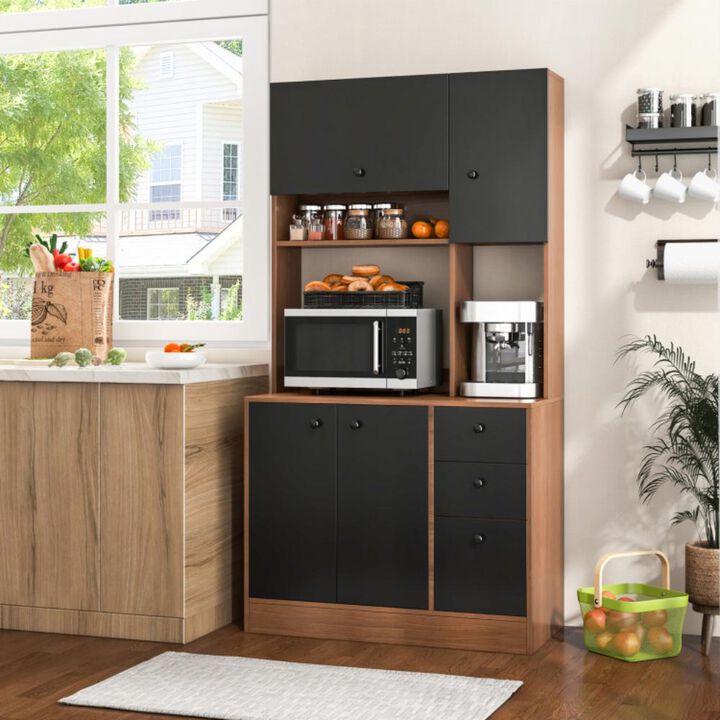 Hivvago 71 Inch Kitchen Pantry with 3 Storage Cabinet and 3 Deep Drawers