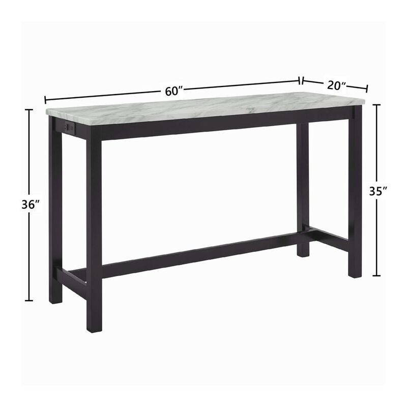 New Classic Furniture Furniture Celeste 4-Piece Faux Marble & Wood Bar Set in Black