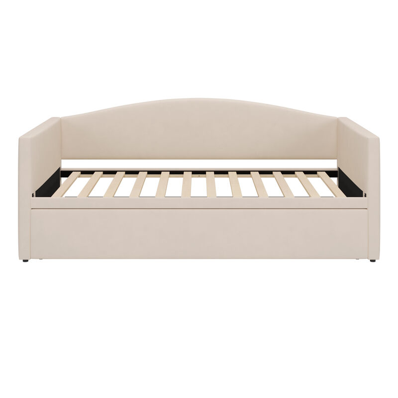 Merax Velvet Daybed with Extended Pop Up Trundle