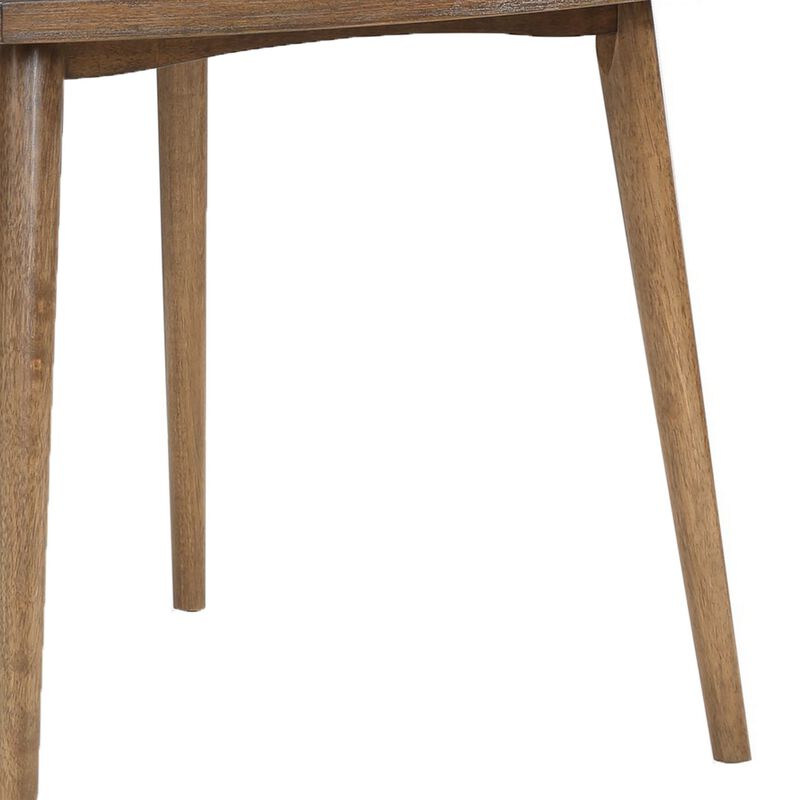 Summit 40 Inch Dining Table, Square Top, Rounded Edges, Wood Frame, Brown - Benzara