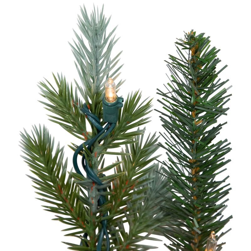 Pre-Lit Blue Spruce Artificial Christmas Wreath  24-Inch  Clear Lights