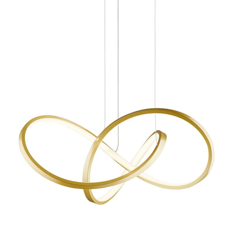 Knotted Chandelier Black Metal Integrated LED Dimmable