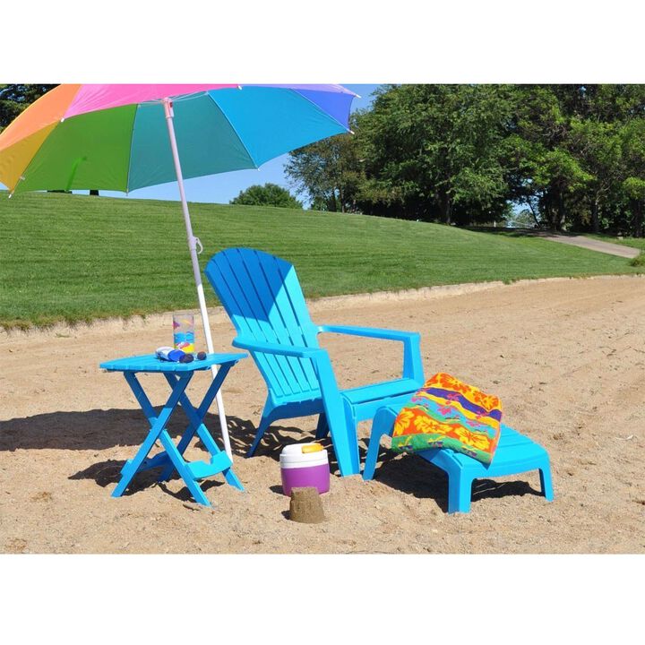 Hivvago Pool Blue Folding Side Table in Durable Patio Furniture Plastic Resin