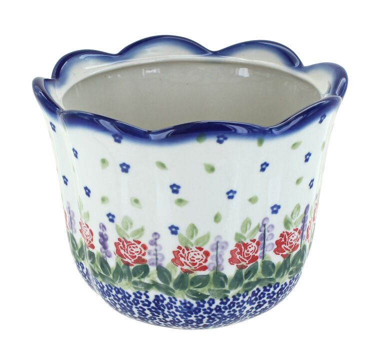 Blue Rose Polish Pottery Planter
