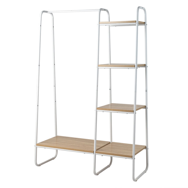 Freestanding Clothes Rack with 5 Shelves for Convenient Clothing and Storage Organization
