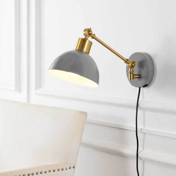 Lisa Swing Arm Modern Midcentury Iron USB Charging Port LED Sconce