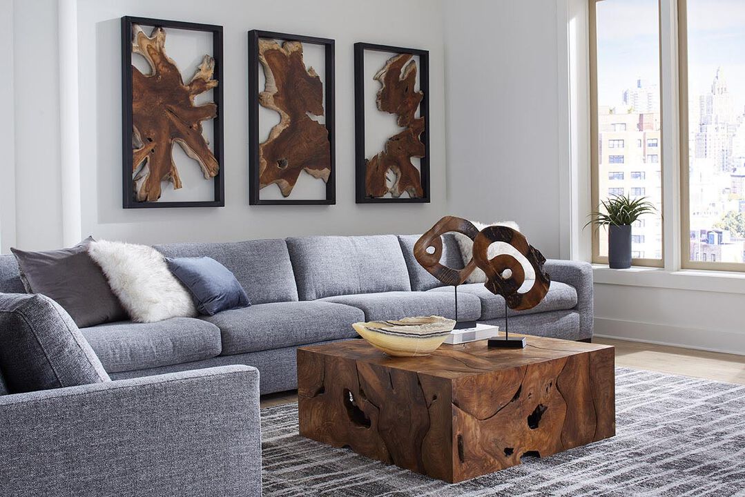 Teak Slice Square Coffee Table