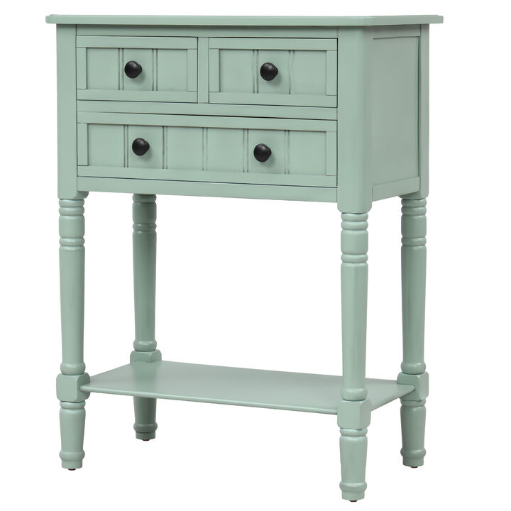 23.7 in. Rectangle Wood Console Table with 3 Drawers