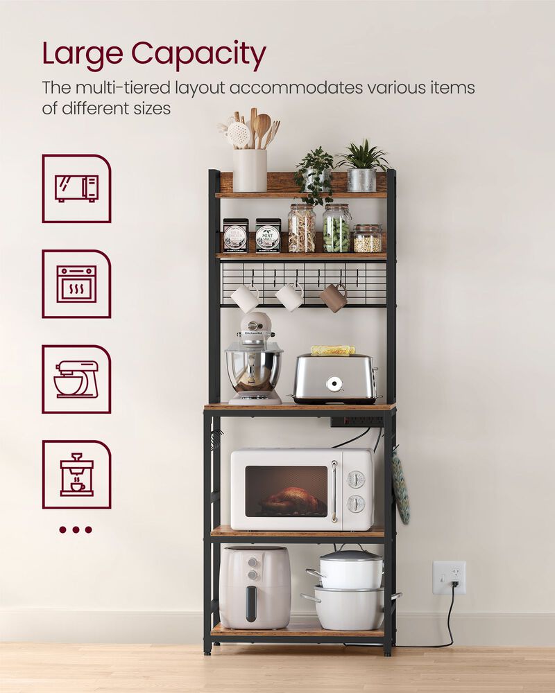 Hutch Bakers Rack with Power Outlet