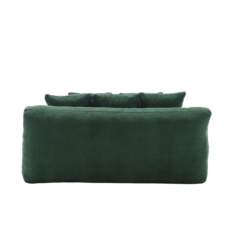 Merax Chenille 2-seater Lazy Sofa With 5 Back Pillows