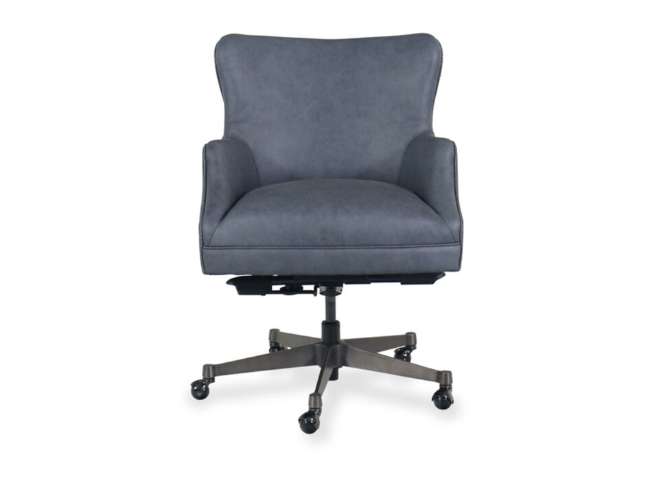 Blake Blue Leather Desk Chair