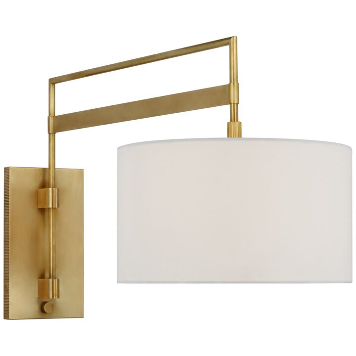 Gael Large Articulating Wall Light in Antique Brass