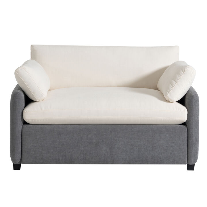 50*43" Oversized Chenille Single Sofa Chair,Wide and Deep Seat Accent Chair,Modern Upholstered Comfy Armchair,Color Blocking Couch Lounge with Pillows for Living Room,Apartment,Bedroom,3 Colors