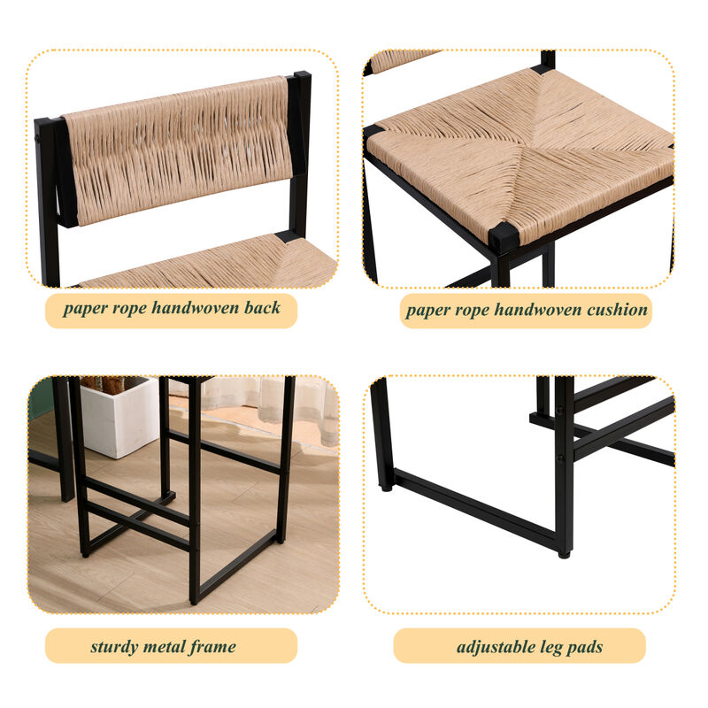 2 Honey Bar Stools & Dining Chairs Set
