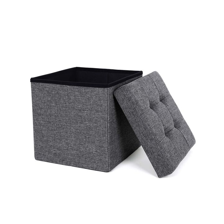 Folding Storage Ottoman Cube Footrest Stool Coffee Table Puppy Step
