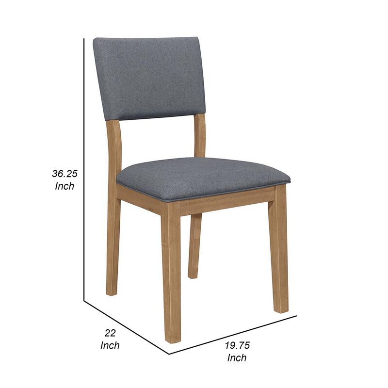 Alia 22 Inch Dining Chair, Set of 2, Fabric Cushioned, Asian Hardwood  - Benzara