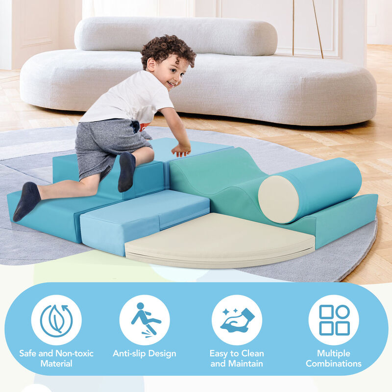 Merax Soft Climb and Crawl Foam Kids Playset 6 in 1