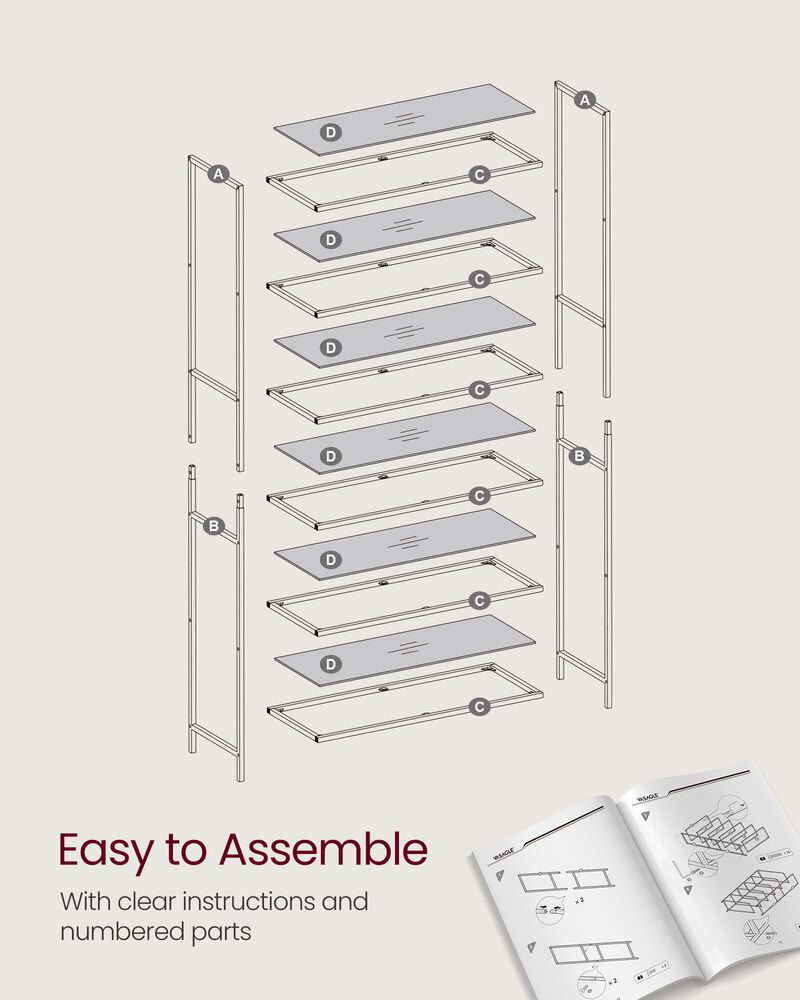 6-Tier Shelving Unit for Ample Storage and Versatile Organization