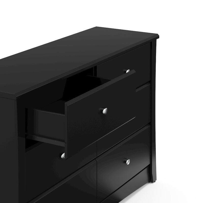 Storkcraft Crescent 6 Drawer Double Dresser (Black) – GREENGUARD Gold Certified