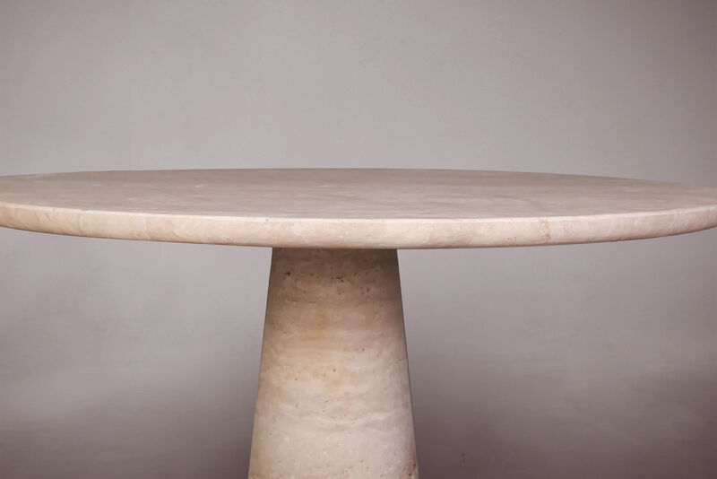 Travertine Round Dining Table 43.3"