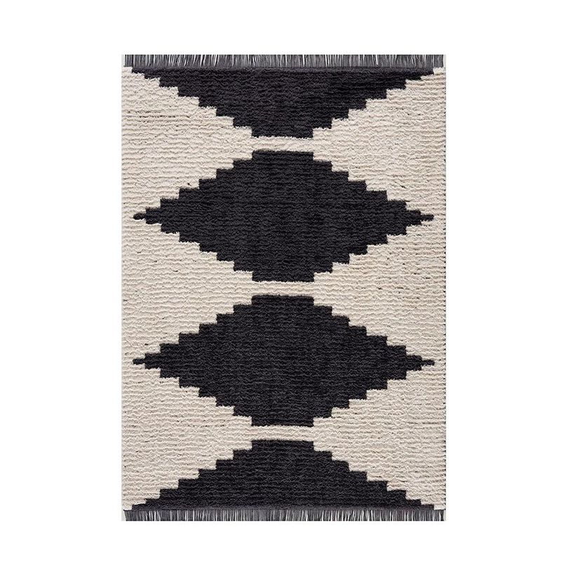 Black and Ivory Modern Area Rug, Black/Ivory, Belen Kox