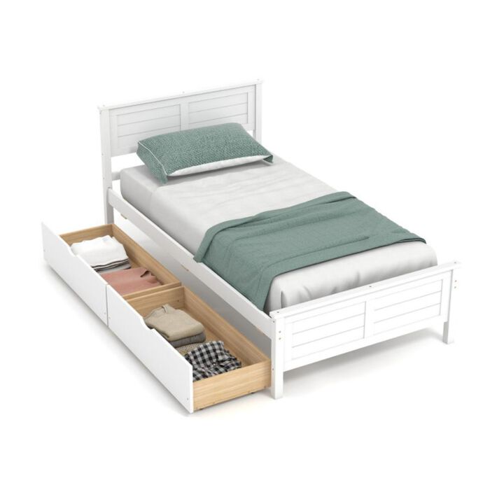 Hivvago Twin Size Bed Frame with Storage Drawers