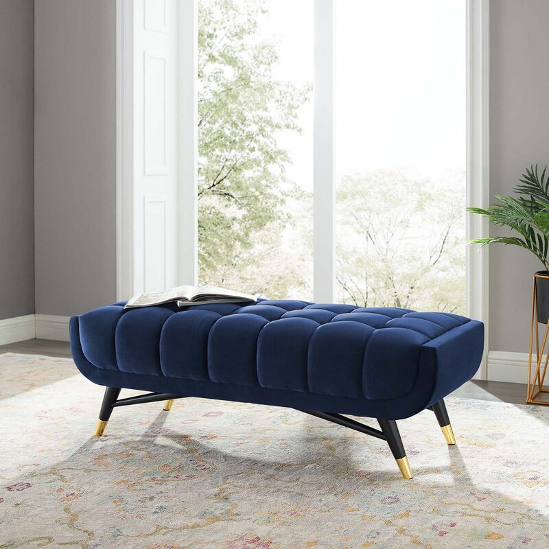 Adept 47.5" Performance Velvet Bench-Benzara