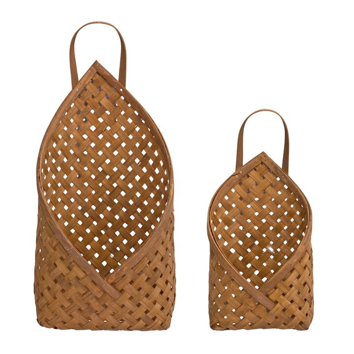 Basket Wall Pocket Set of 2 - Stylish Hanging Storage Baskets for Home Organization