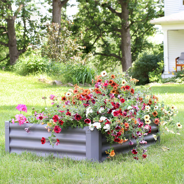 Sunnydaze Powder-Coated Steel Rectangle Raised Garden Bed - 47 in