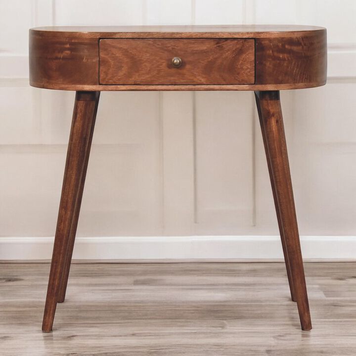Artisan Furniture Solid Wood California Walnut Rounded Small Console Table