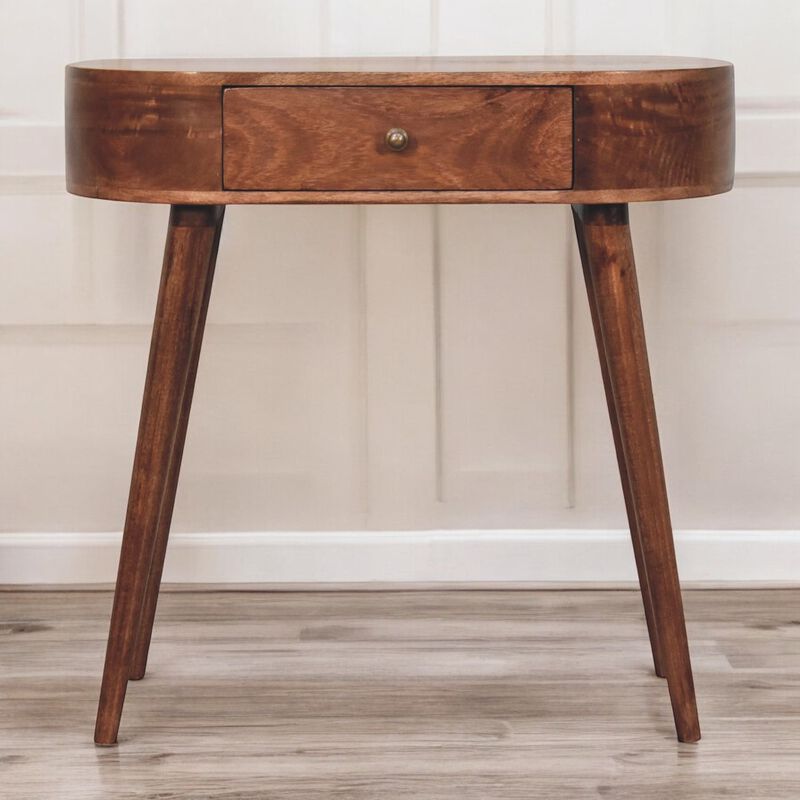 Artisan Furniture Solid Wood California Walnut Rounded Small Console Table