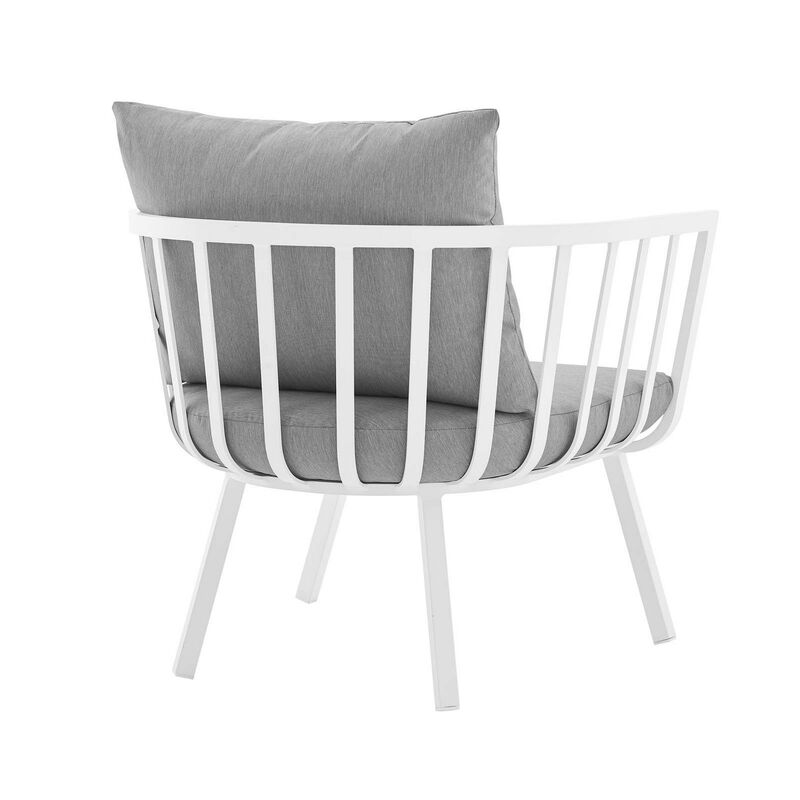 Riverside Outdoor Patio Aluminum Armchair Set of 2-Benzara