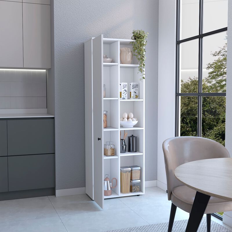 Hoyt Kitchen Pantry Storage Cabinet With and Five Interior and Exterior Shelves