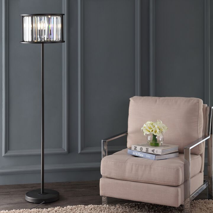 Bevin Metal/Crystal LED Floor Lamp