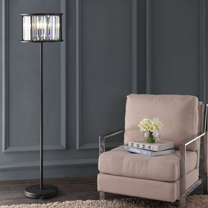 Bevin Metal/Crystal LED Floor Lamp