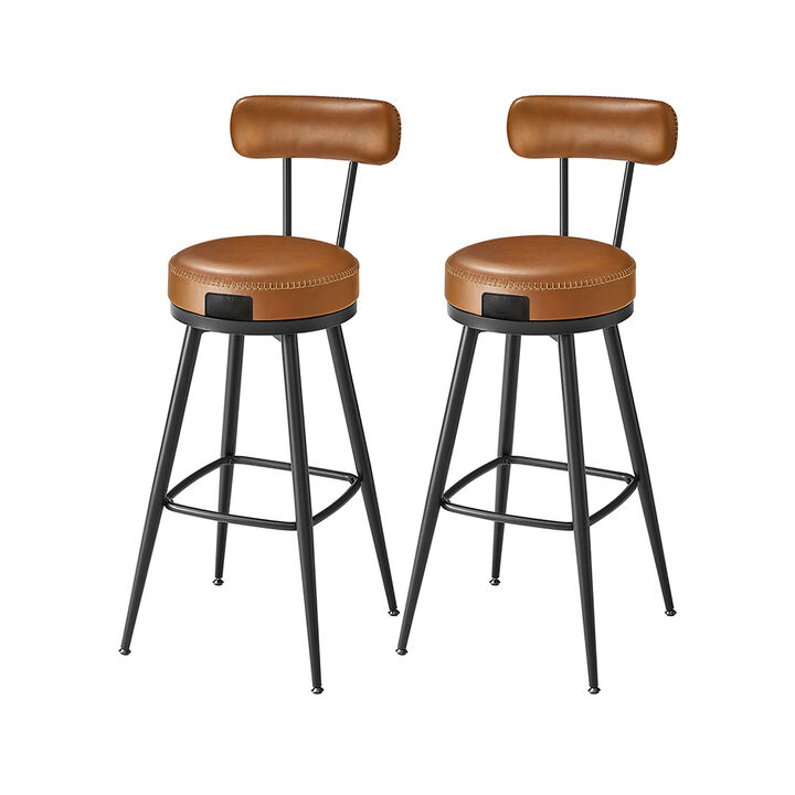 40.5" Tall Swivel Bar Stools with Backs