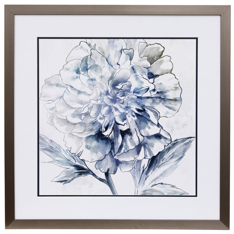 Azure Peony II Framed Print