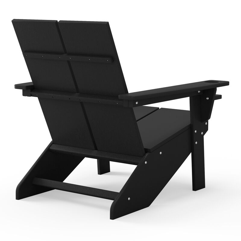 WestinTrends Outdoor HDPE Modern Adirondack Chair with Cup Holder