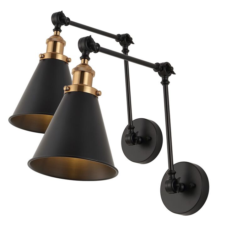 Rover Adjustable Arm Metal LED Wall Sconce (Set of 2)