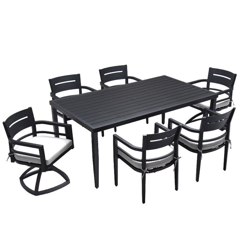 Aluminum Outdoor Patio Dining Chairs with Plush Cushions (Set of 4)