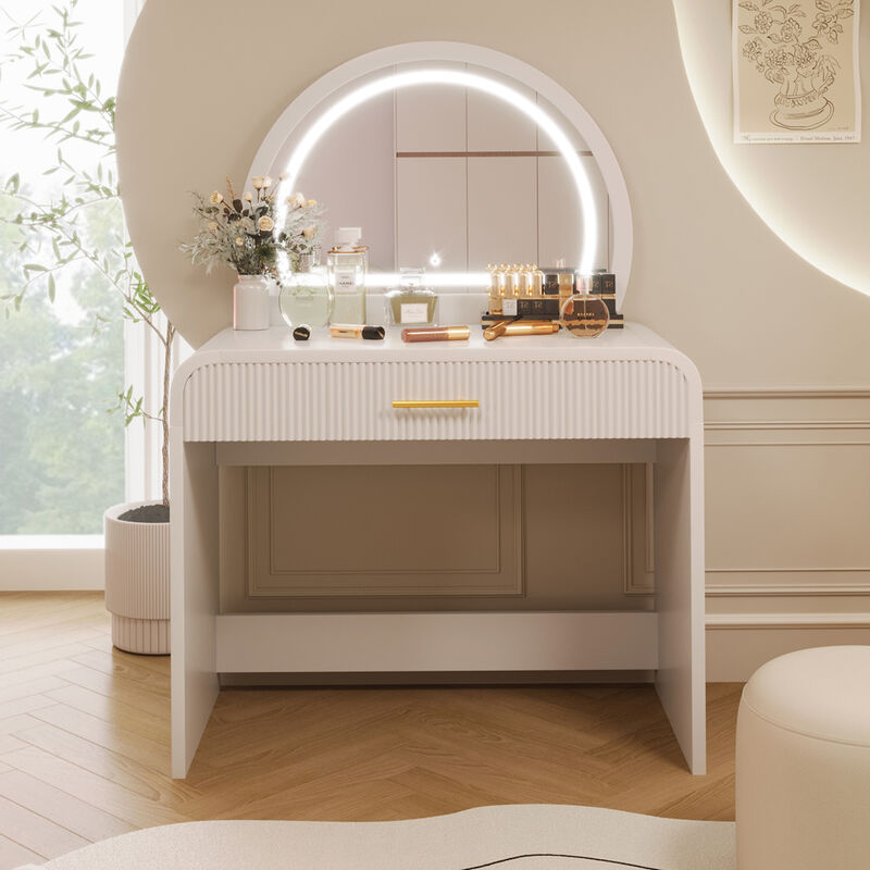 Merax Makeup Vanity Table with Touch Screen Lighted Mirror