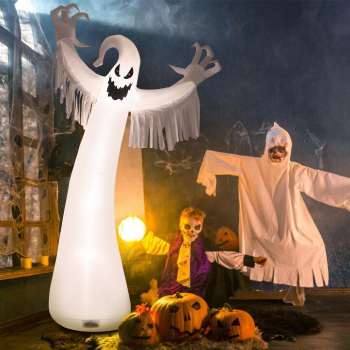 Hivvago 12 Feet Halloween Inflatable Spooky Ghost with Blower and LED Lights