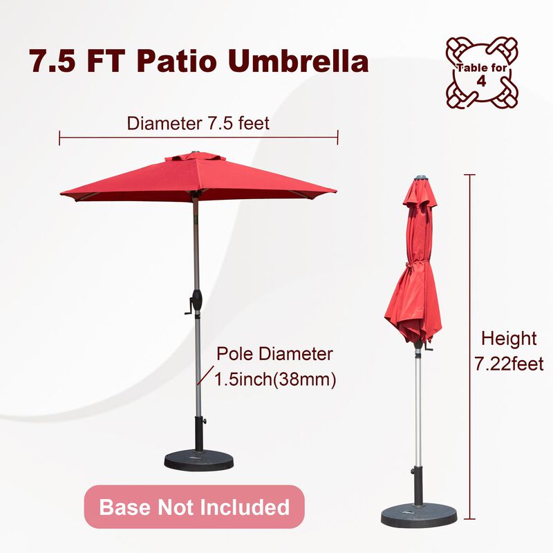 MONDAWE 7.5FT Patio Umbrella, Outdoor Table Umbrella with Push Button Tilt and Crank, UV Protection Waterproof Market Sun Umbrella with 8 Sturdy Ribs for Garden, Deck, Backyard, Pool